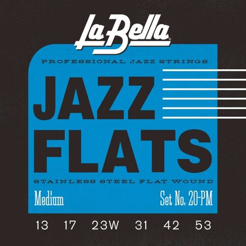 Juego de Cuerdas La Bella Jazz Flats para Guitarra Elctrica Medium 13-53
