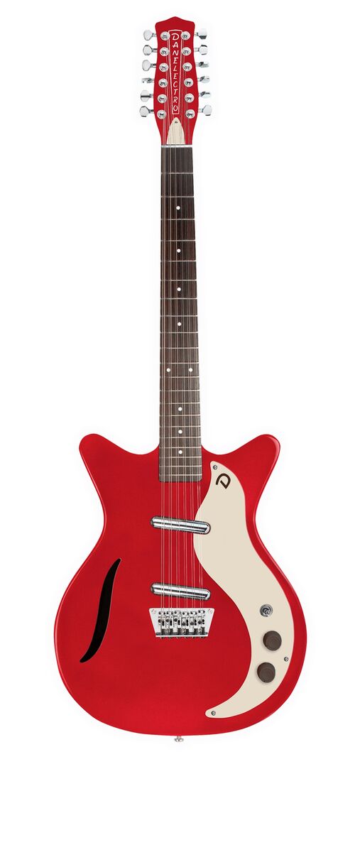 Guitarra Elctrica de +7 Cuerdas Vintage 12str Guitar Red Metallic Danelectro