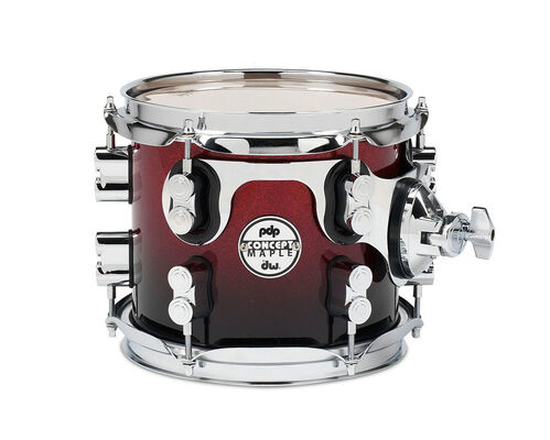 Toms Concept Maple Red to Black Sparkle Fade