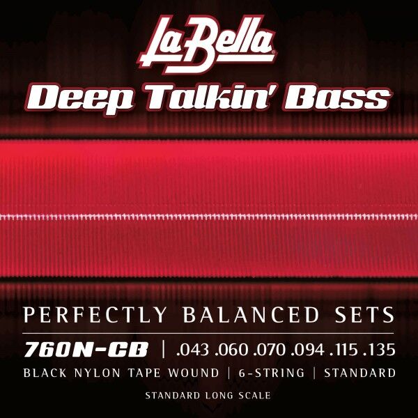 Juego de Cuerdas La Bella para Bajo Deep Talkin Black Nylon 6 Cuerdas 43-135