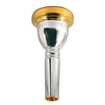 Boquilla Bach Trombón Bajo Plateada 6½AL con cazoleta Dorada