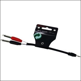 Cable Audio Ye-362-0.15M Mini Jack M - 2 Jack M Kirlin Negro