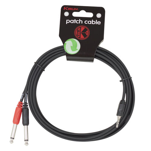 Cable Audio Ye-362-3M Mini Jack M - 2 Jack M Kirlin 001 - Negro