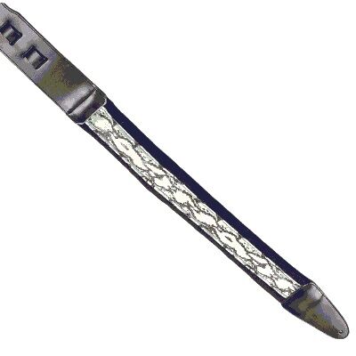 Correa Guitarra N. 43 Diseño Piel Reptil HFS Ortola Negro