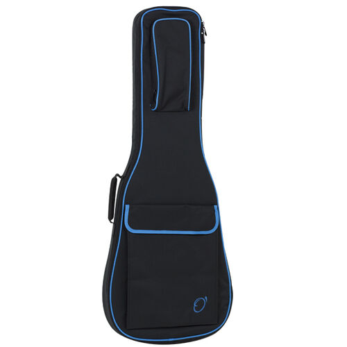 Funda Guitarra Electrica 20mm Pe 47 Mochila sin Logo Ortola Negro y Turquesa