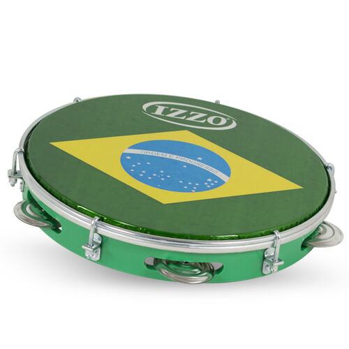 Pandeiro 10 Abs P/Brasil Izzo Iz3438 Izzo Verde