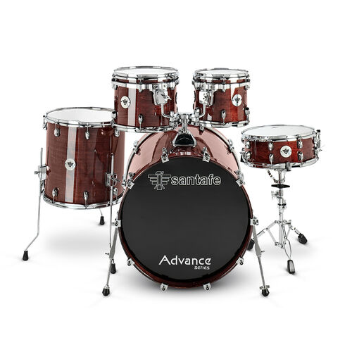 Set Advance 20-14-12-10-14 Sn0300 Santafe Drums Rojo