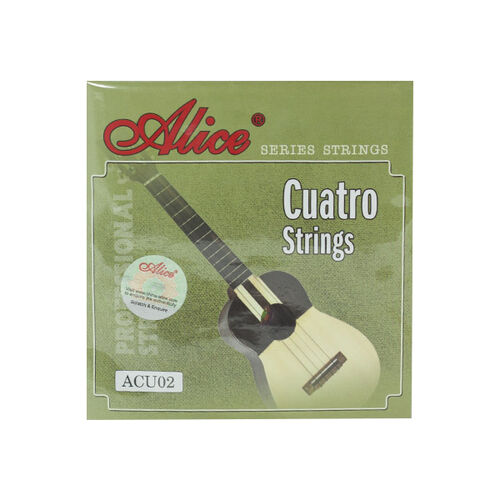 Juego Cuerdas Cuatro Venezolano Acu02 Nylon Negro Alice