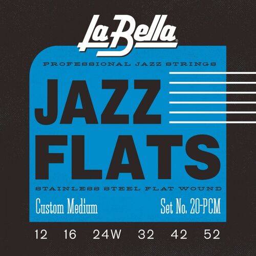 Juego de Cuerdas La Bella Jazz Flats para Guitarra Eléctrica Custom Light 12-52