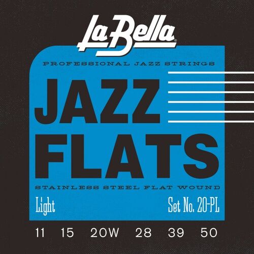 Juego de Cuerdas La Bella Jazz Flats para Guitarra Elctrica Light 11-50