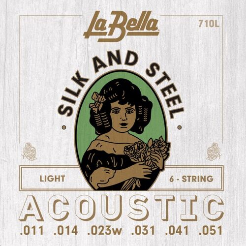 Juego de Cuerdas para Guitarra Acstica La Bella Silk & Steel Light 11-51