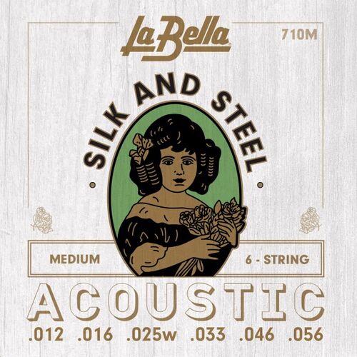 Juego de Cuerdas para Guitarra Acstica La Bella Silk & Steel Medium 12-56