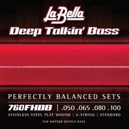 Juego de Cuerdas La Bella para Bajo Deep Talkin Beatle Hófner Flats 50-100