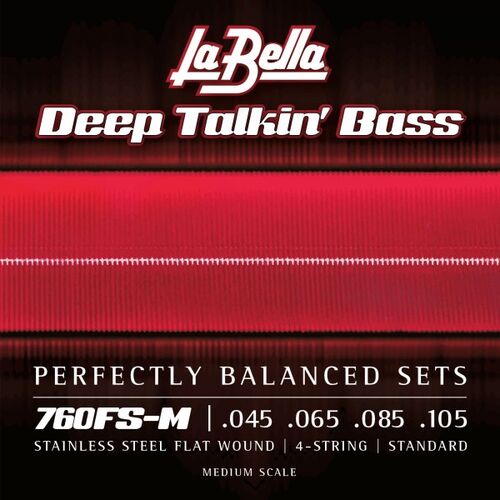 Juego de Cuerdas La Bella para Bajo Deep Talkin Medium Scale 45-105
