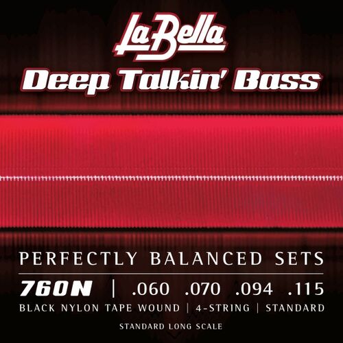 Juego de Cuerdas La Bella para Bajo Deep Talkin Black Nylon Standard 60-115