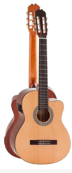 Guitarra Clásica Admira Alba 4/4 Serie Iniciación Electrificada Con Cutaway Brillo