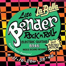 Juego de Cuerdas para Guitarra Elctrica La Bella Super Bender Light 09-46