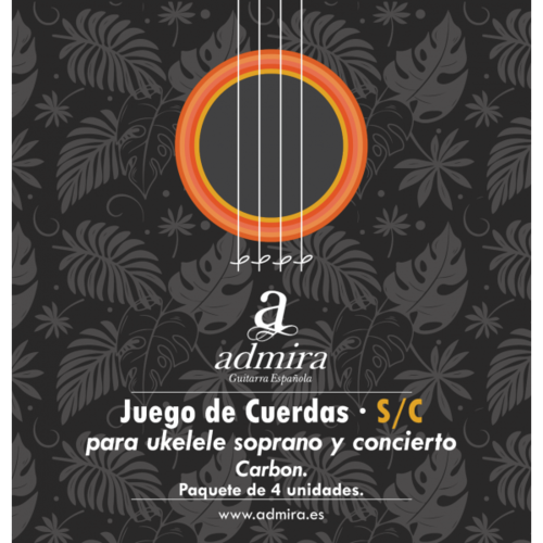 Juego de Cuerdas para Ukelele Soprano Y Concierto Admira Ca500ukcsc Carbon