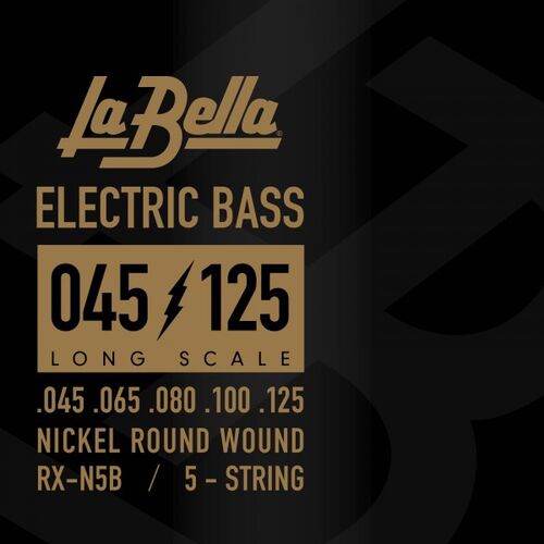 Juego de Cuerdas La Bella para Bajo Rx Nickel 5 Cuerdas 45-125