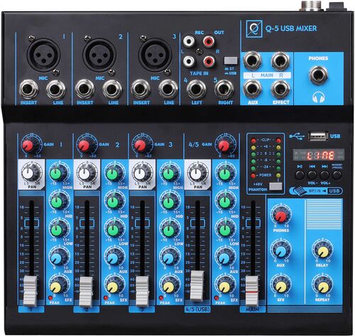 Mesa De Mezclas Mixer Q5 Mk2 Usb Oqan