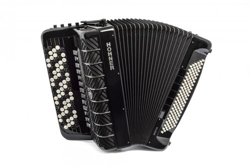 Hohner Acordeon de Botones Cromatico Mattia Iv 120 B-Stepped Bk Color Gun Black