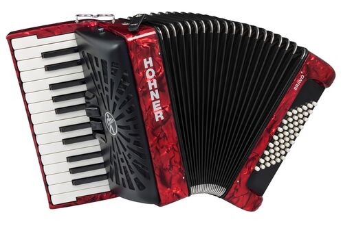 Hohner Acordeon de Piano Cromatico Bravo Ii 48 Rojo A16532 Silentkey