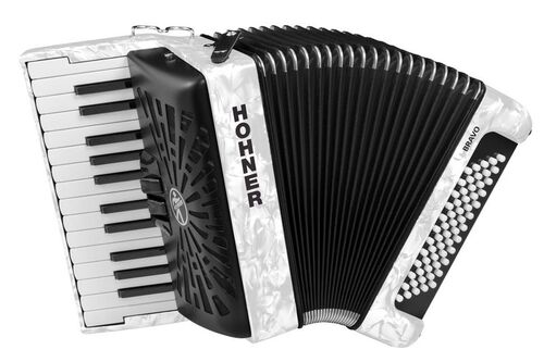 Hohner Acordeon de Piano Cromatico Bravo Ii 60 Blanco A16952 Silentkey