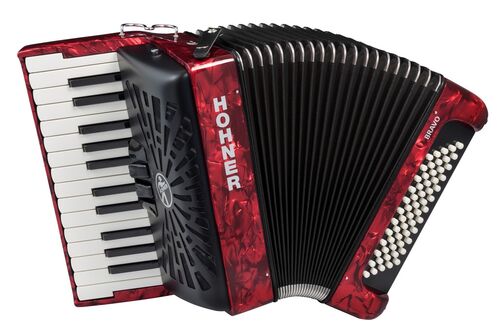 Hohner Acordeon de Piano Cromatico Bravo Ii 60 Rojo A16972 Silentkey