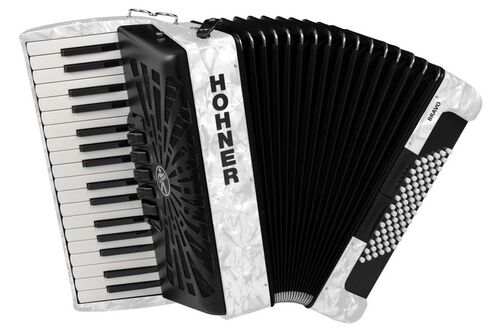 Hohner Acordeon de Piano Cromatico Bravo Iii 72 Blanco A16612 Silentkey