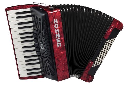 Hohner Acordeon de Piano Cromatico Bravo Iii 72 Rojo A16632 Silentkey