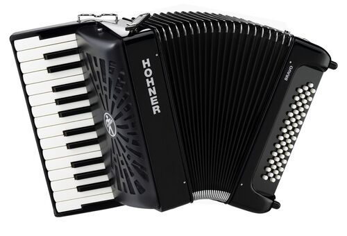 Hohner Acordeon de Piano Cromatico Bravo I 49 F Negro 2019 (Silentkey)