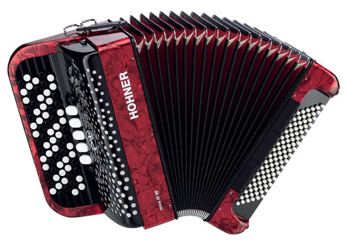 Acordeon de Botones Cromatico Nova Iii 96 Red, C-Stepped Hohner