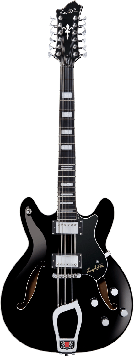 Hagstrom Guitarra de Cuerpo Semi-Hueco Viking Dlx 12 Blk