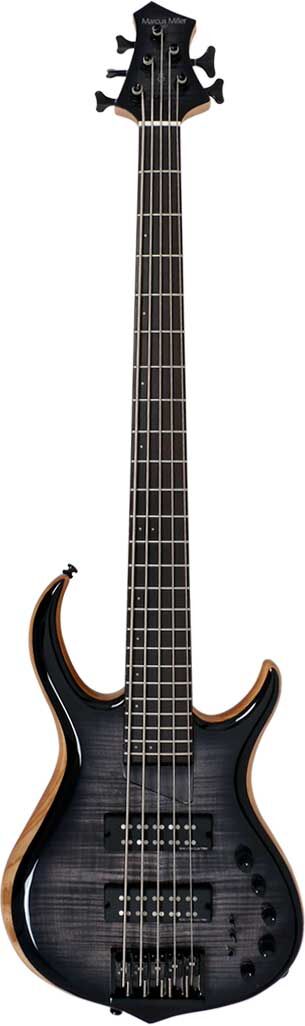 Marcus Miller Bajo de 5 Cuerdas m7 Swamp Ash-5 (2nd Gen) Tbk Trans Black