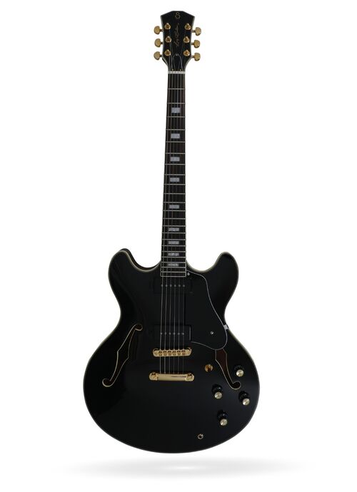 Guitarra de Cuerpo Semi-Hueco H7v Black Sire Guitars