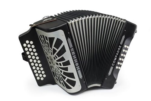 Hohner Acordeon de Botones Diatonico Compadre Adg Negro Silver Grill