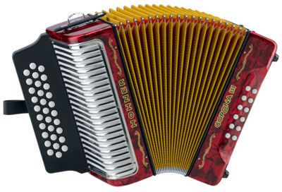 Acordeon de Botones Diatonico Corona Iii Bbebab, Red Hohner