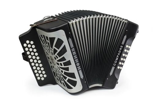 Hohner Acordeon de Botones Diatonico Compadre Gcf Rojo Silver Grill