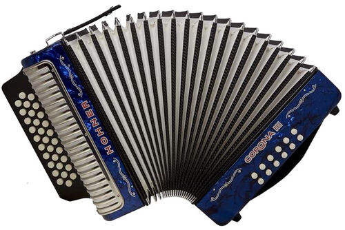 Hohner Acordeon de Botones Diatonico Corona Ii Gcf Darkblue