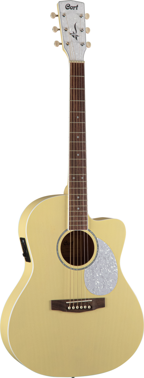 Cort Guitarra Electroacustica de 6 Cuerdas jade Classic Pastel Yellow Op