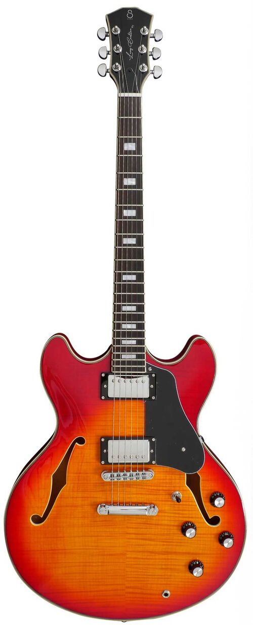 Sire Guitars Guitarra de Cuerpo Semi-Hueco H7 Cs Cherry Sunburst