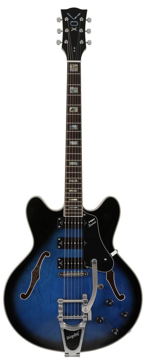 Vox Guitarra de Cuerpo Semi-Hueco Bobcat S66 Bigsby Blue Burst