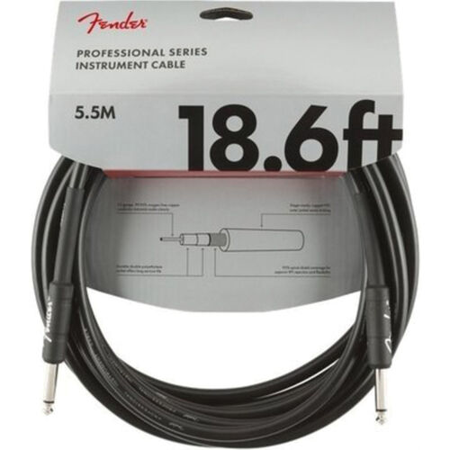 Cable Jack Fender 0820-020 Professional Series Negro 5,5m