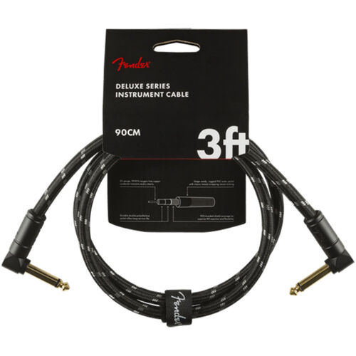 Cable Jack Acodado Fender 0820-096 Deluxe Series Tweed negro 1m