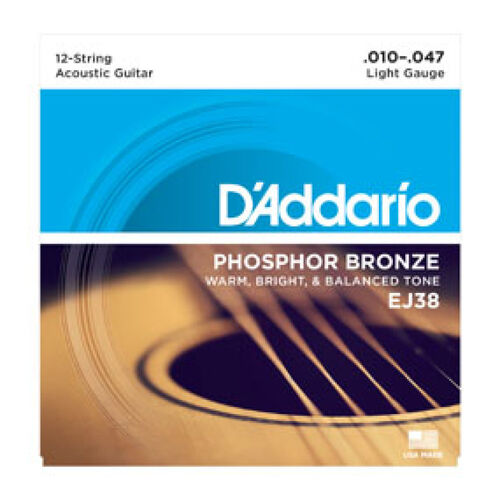 Juego D'Addario Acstica 12 Cuerdas EJ-38