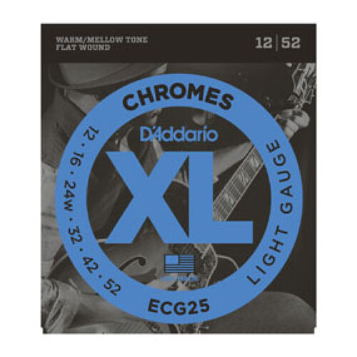 Juego D'Addario Eléctrica Entorchado Plano ECG-25 (12-52)