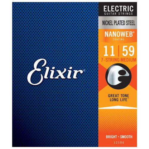 Juego Elixir Elctrica Nanoweb 7 Cuerdas 12106 (011-059)