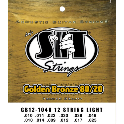 Juego 12 Cuerdas Guitarra Acstica SIT Golden Bronze GB121046 010-046