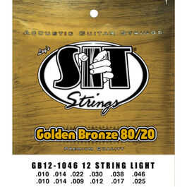 Juego 12 Cuerdas Guitarra Acstica SIT Golden Bronze GB121046 010-046