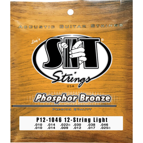 Juego 12 Cuerdas Guitarra Acústica SIT Phosphor Bronze P121046 010-04
